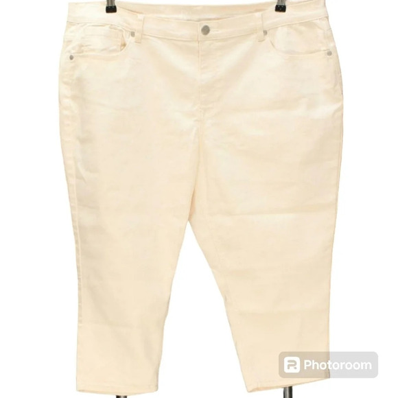 DG2 by Diane Gilman Crop Jeans Eggshell Petite 24W - Picture 2 of 8